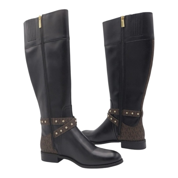 Michael Kors Kincaid Leather Riding Boot Size 8 M Dome Studs Western Equestrian - Picture 1 of 10